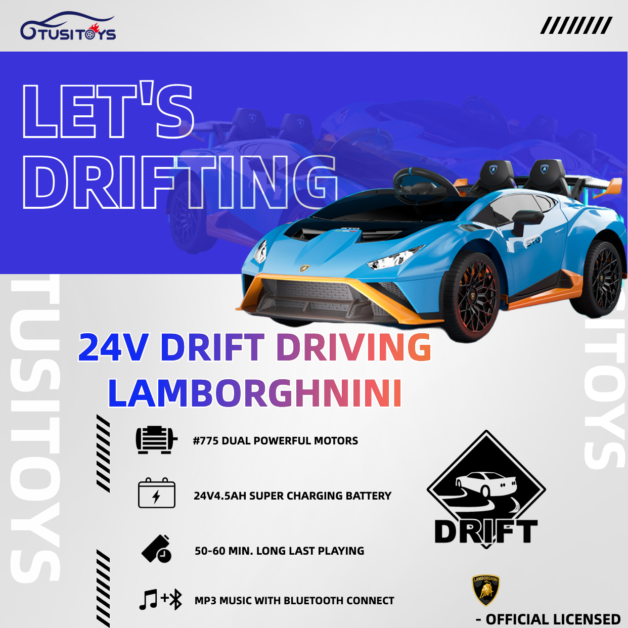 Auto per bambini 24V Drift Lamborghini