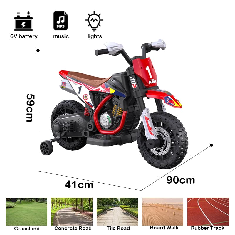 Motocicletta elettrica da 6 V per bambini
