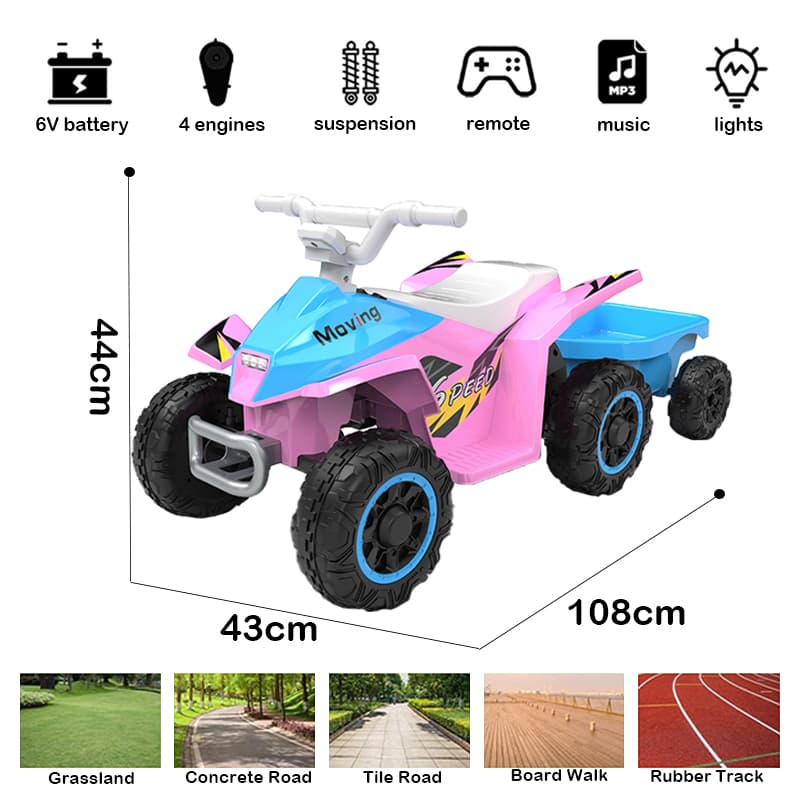 6V Kids Off-Road ATV Ride-On with Rear Dump Bed