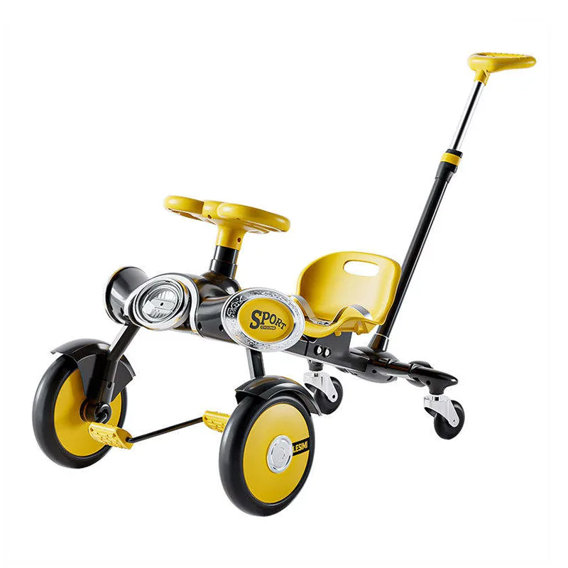 Auto da drift a pedali per bambini con maniglia di spinta 4 ruote Go Kart