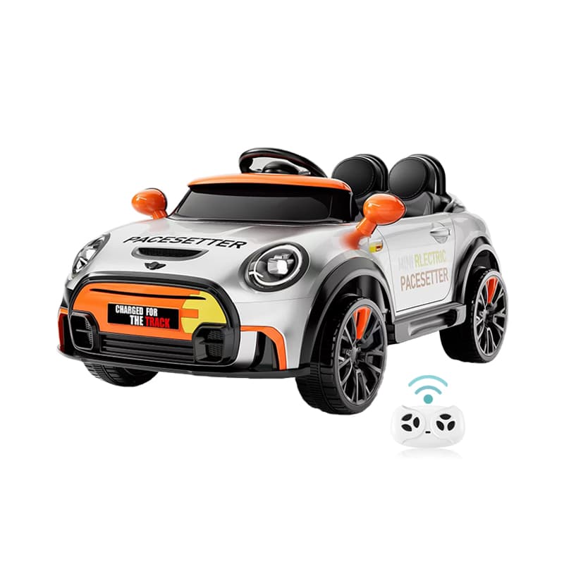 Auto cavalcabile per bambini con assorbimento degli urti sulle quattro ruote, RC e Bluetooth